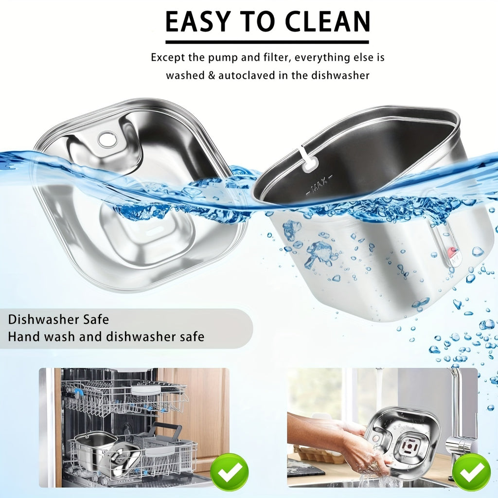 Quiet Stainless Pet Fountain for Happy, Healthy Hydration