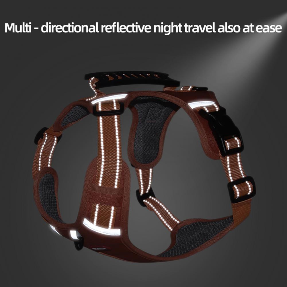 Orange Reflective No-Pull Dog Harness for Safer Night Walks