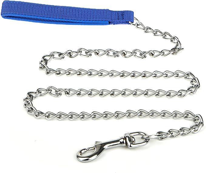 Heavy-Duty Steel Dog Leash, Soft Padded Handle