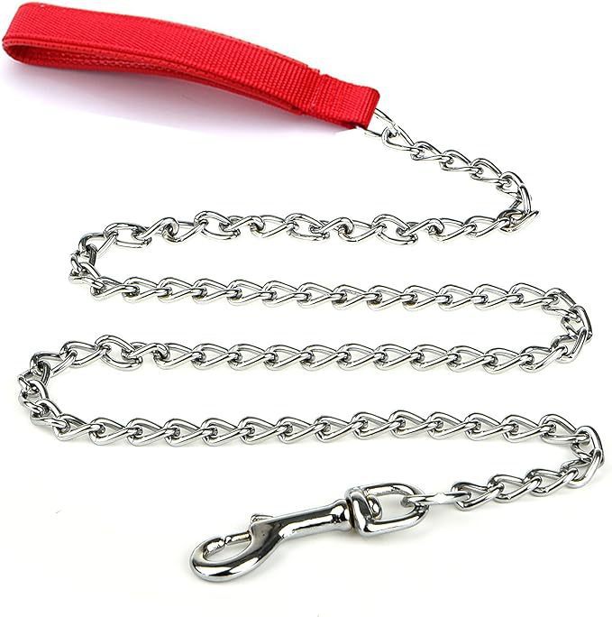Heavy-Duty Steel Dog Leash, Soft Padded Handle