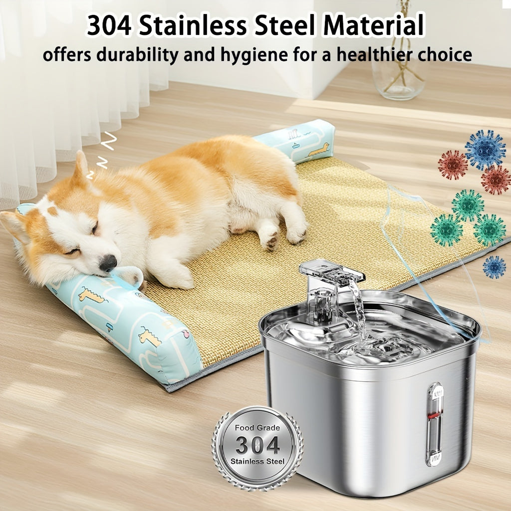 Quiet Stainless Pet Fountain for Happy, Healthy Hydration