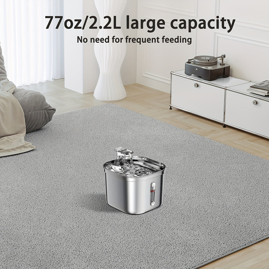 Quiet Stainless Pet Fountain for Happy, Healthy Hydration