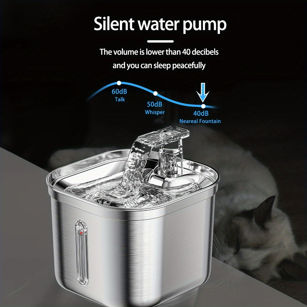 Quiet Stainless Pet Fountain for Happy, Healthy Hydration