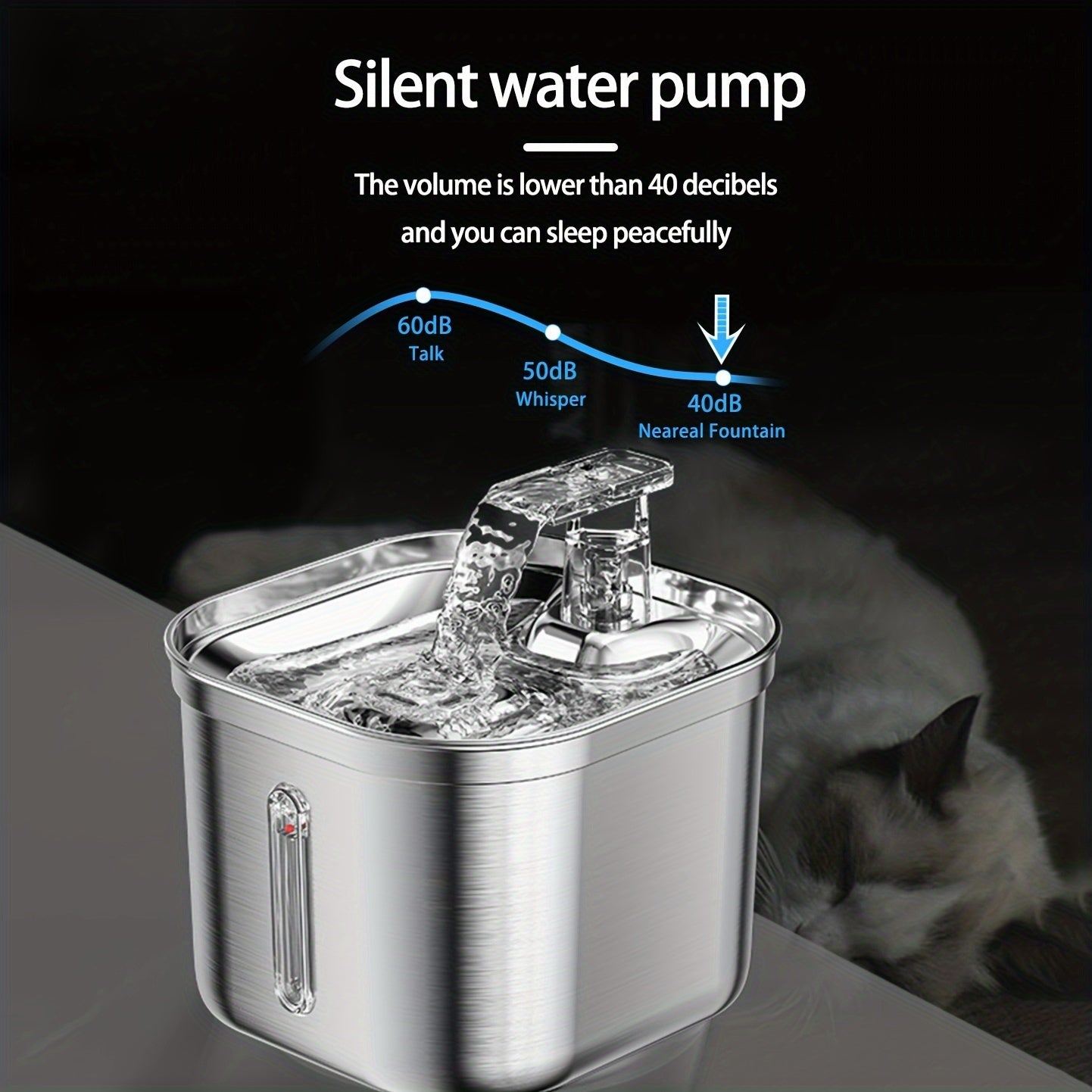 Quiet Stainless Pet Fountain for Happy, Healthy Hydration