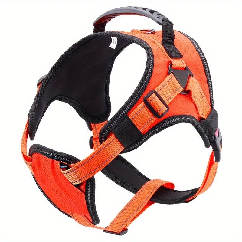 Orange Reflective No-Pull Dog Harness for Safer Night Walks